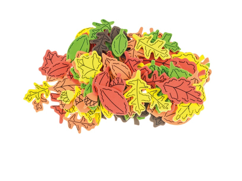 Naklejki z pianki Liście (90szt) PVC21 Brewis